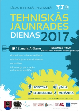 12. maijā notiks Tehniskās jaunrades diena Alūksnē