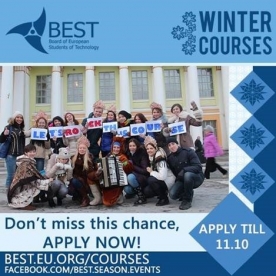 RTU studentu organizācija «BEST-Riga» aicina studentus pieteikties ziemas kursiem