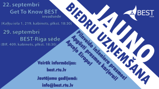 RTU studentu biedrība «BEST-Riga» aicina pieteikties jaunos biedrus