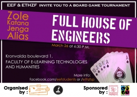 RTU studenti aicina uz galda spēļu turnīru «Full house of engineers»