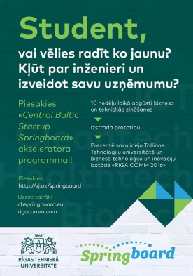 Piesakies «Central Baltic Startup Springboard» vēl līdz 14. septembrim